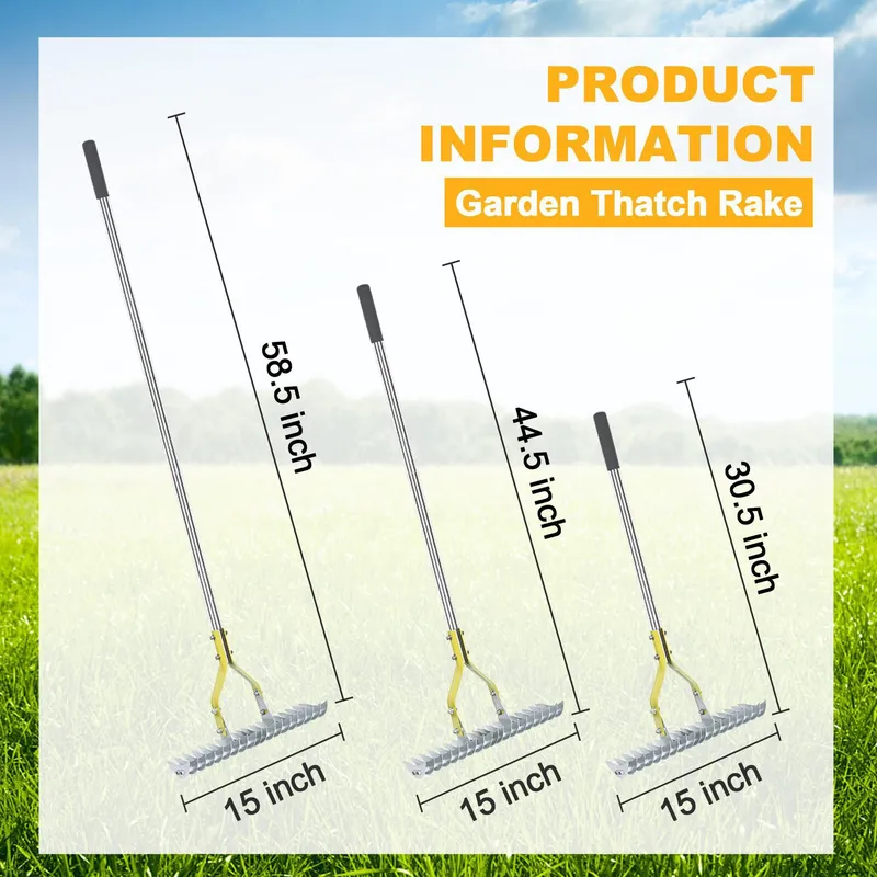 for Thatch Rake 15 Inch Wide L - Gardening Tools To Remove Grass ulasan dan harga