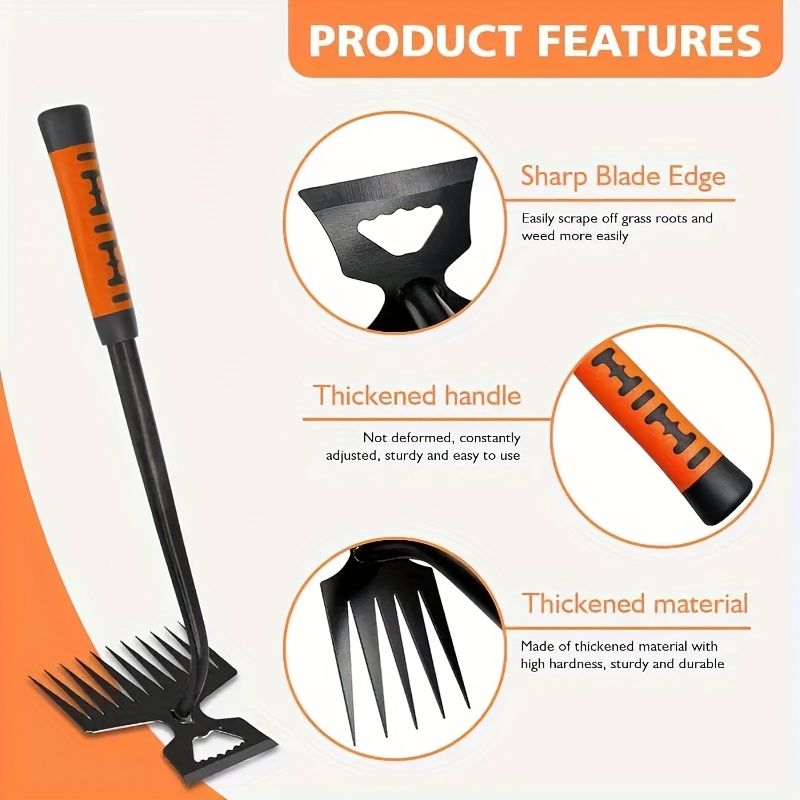 2 in 1 Garden Weeding Rake 5/6 - Gardening Tools To Remove Grass ulasan dan harga