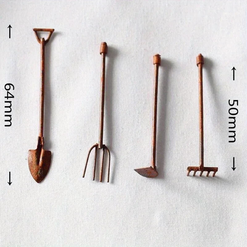 4Pcs/Pack Miniature Garden Too - Gardening Tools Bundle ulasan dan harga