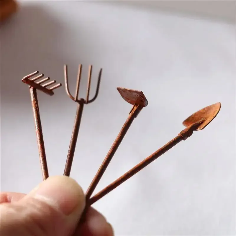4Pcs/Pack Miniature Garden Too - Gardening Tools Bundle ulasan dan harga