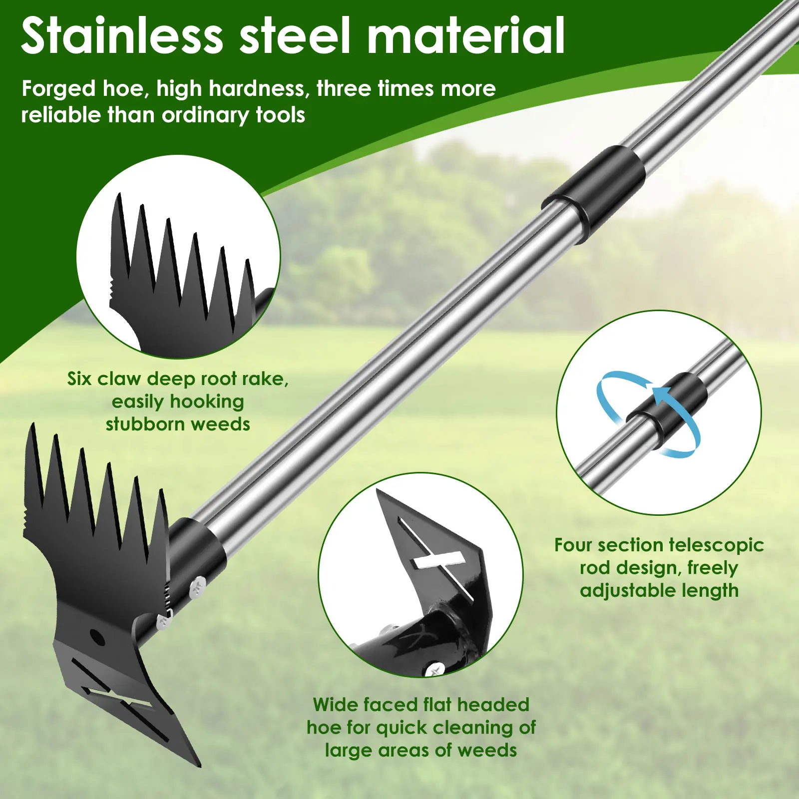 Garden Thatch Rake Stainless S - Gardening Tools To Remove Grass ulasan dan harga