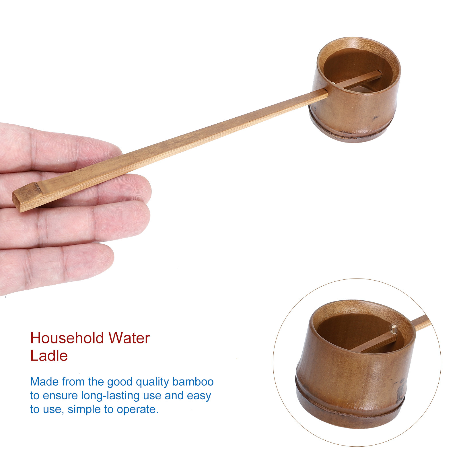 1Pcs Bamboo Water Ladle Long H - Gardening Tools Long Handle ulasan dan harga
